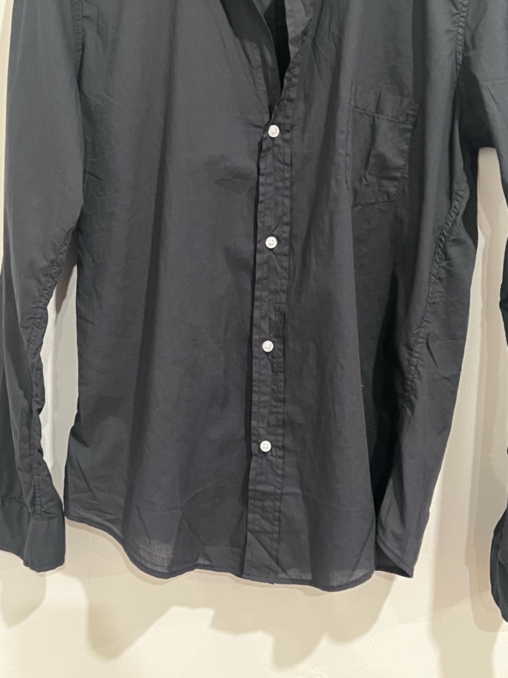EUC Frank & Eileen Barry Black Tailored Cotton Voile Button Up Shirt - Picture 4 of 8